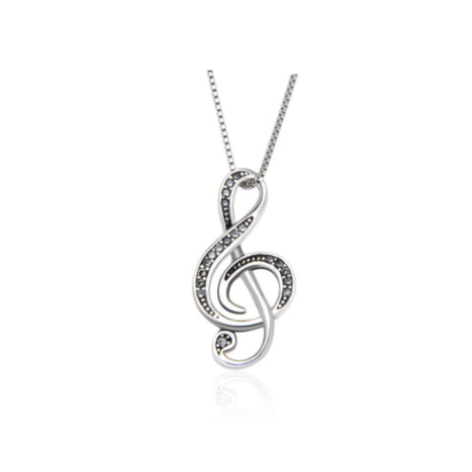 Collar de plata con nota musical