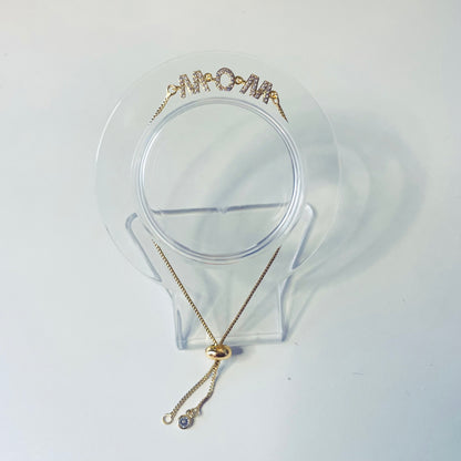 Pulseras de lujo ajustables de oro para mamá