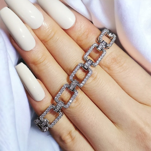 Luxury Rectangle Silver Bracelet