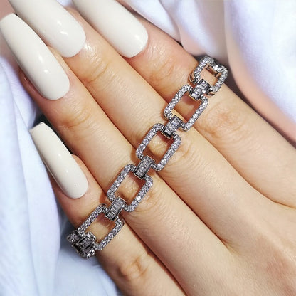 Luxury Rectangle Silver Bracelet