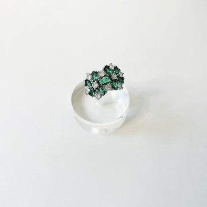 Elegant Floral Luxurious Sterling Silver Ring