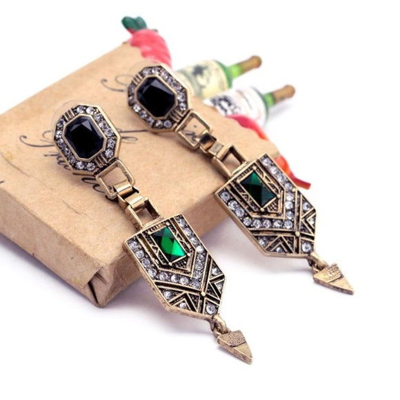 Luxury Emerald Green Drop Earrings