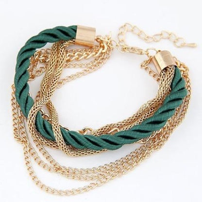 Pulseras casuales de cuerda multicapa para mujer