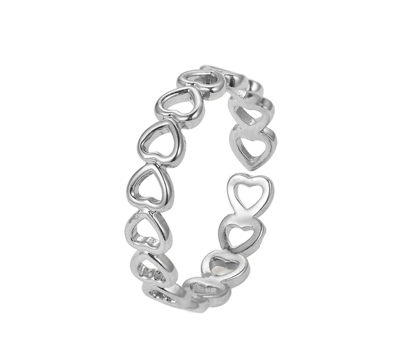 Heart Shape Adjustable Open Ring